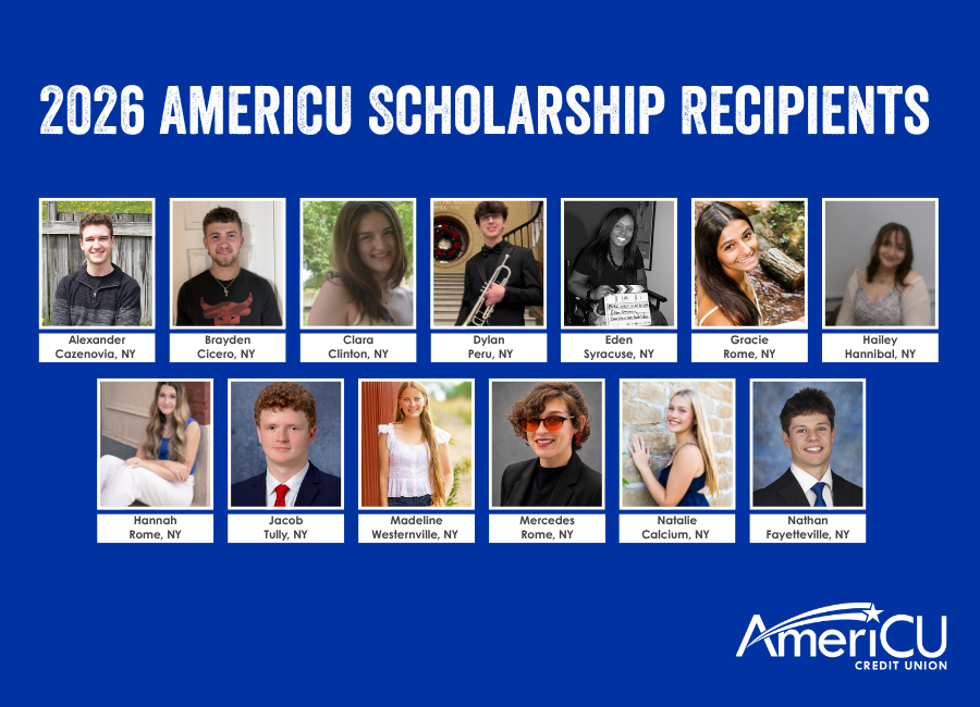 2026 AmeriCU Scholarship Recipients